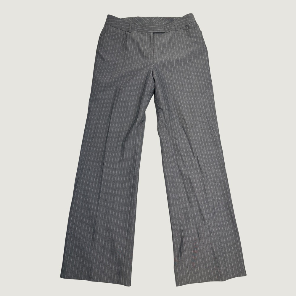 Tahari Pant Suit 8 Grey Pinstripe Arthur Levine Blazer Trousers Professional Set - Picture 3 of 14